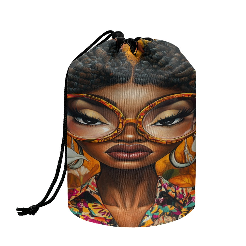Drawstring makeup bag