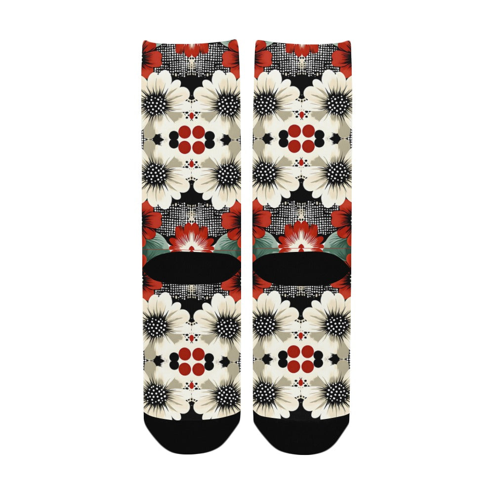 Geometric and Floral Pattern Men's Socks Women's Custom Socks