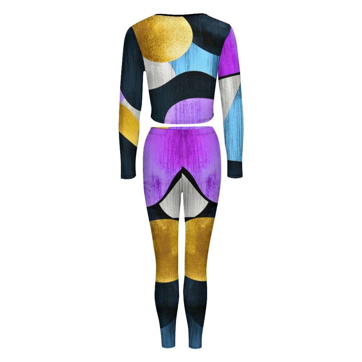 V neck sweatshirt set Women's V-neck Long Sleeve Yoga Set