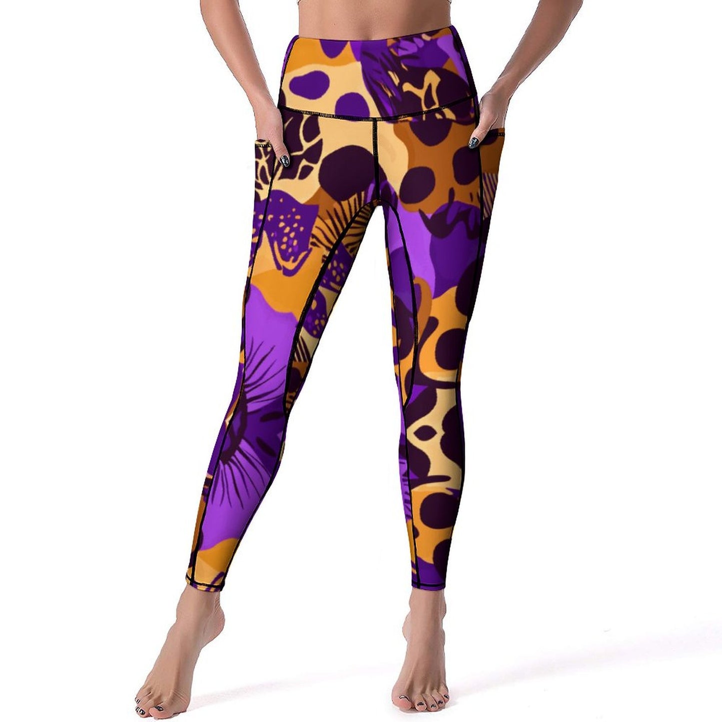 Custom Printed Yoga Pants with 2 Pockets CE003 (All-Over Printing)