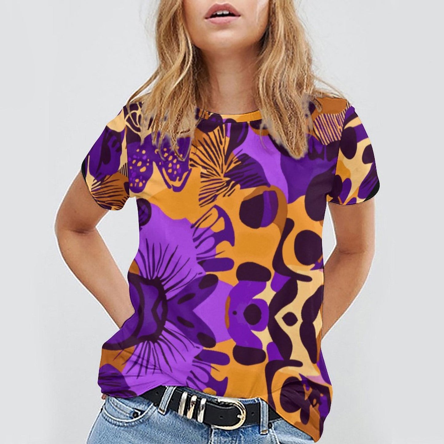 140gsm Women Short Sleeve Shirt (All-Over Printing)