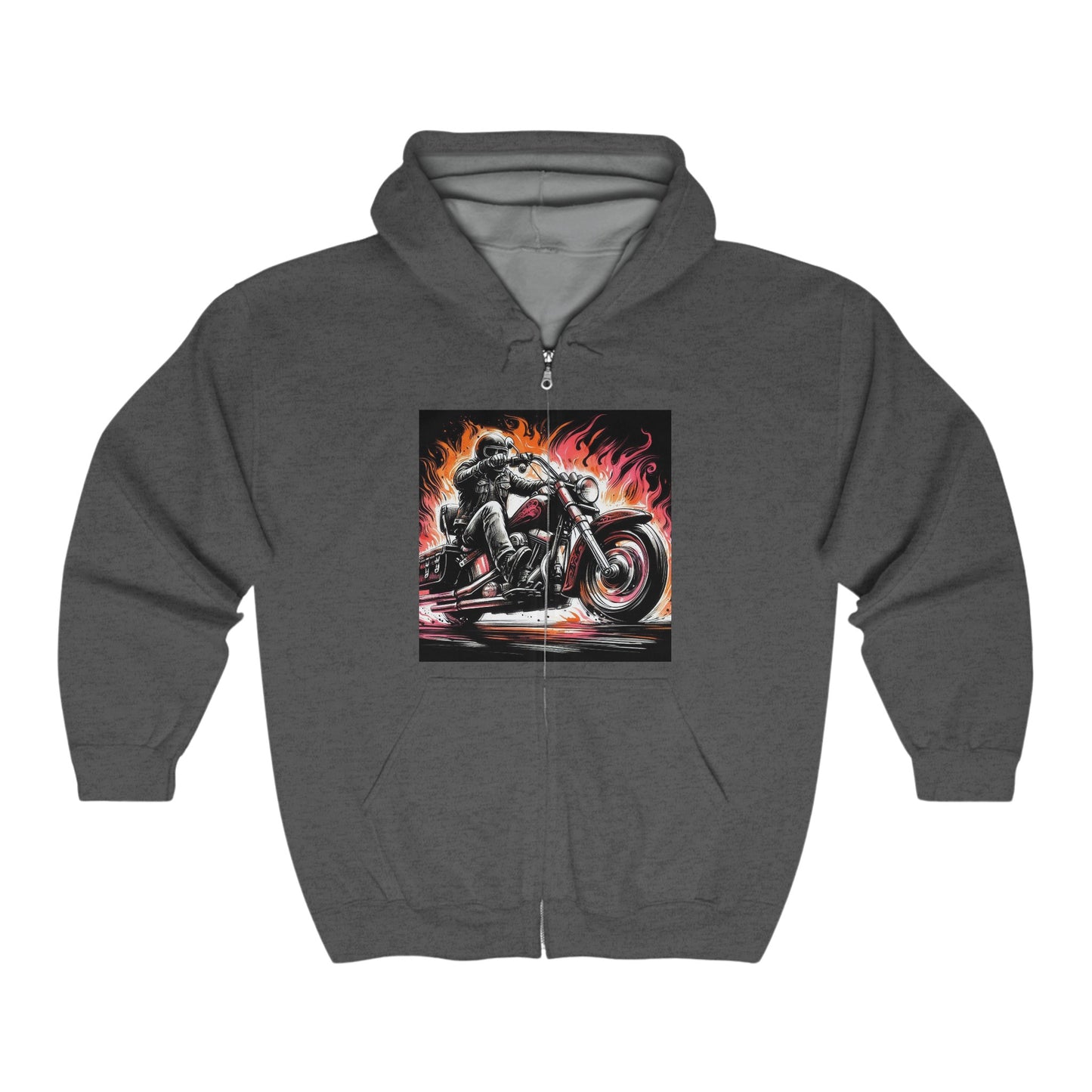 Born To Ride Unisex Heavy Blend™ Full Zip Hooded Sweatshirt #13MU