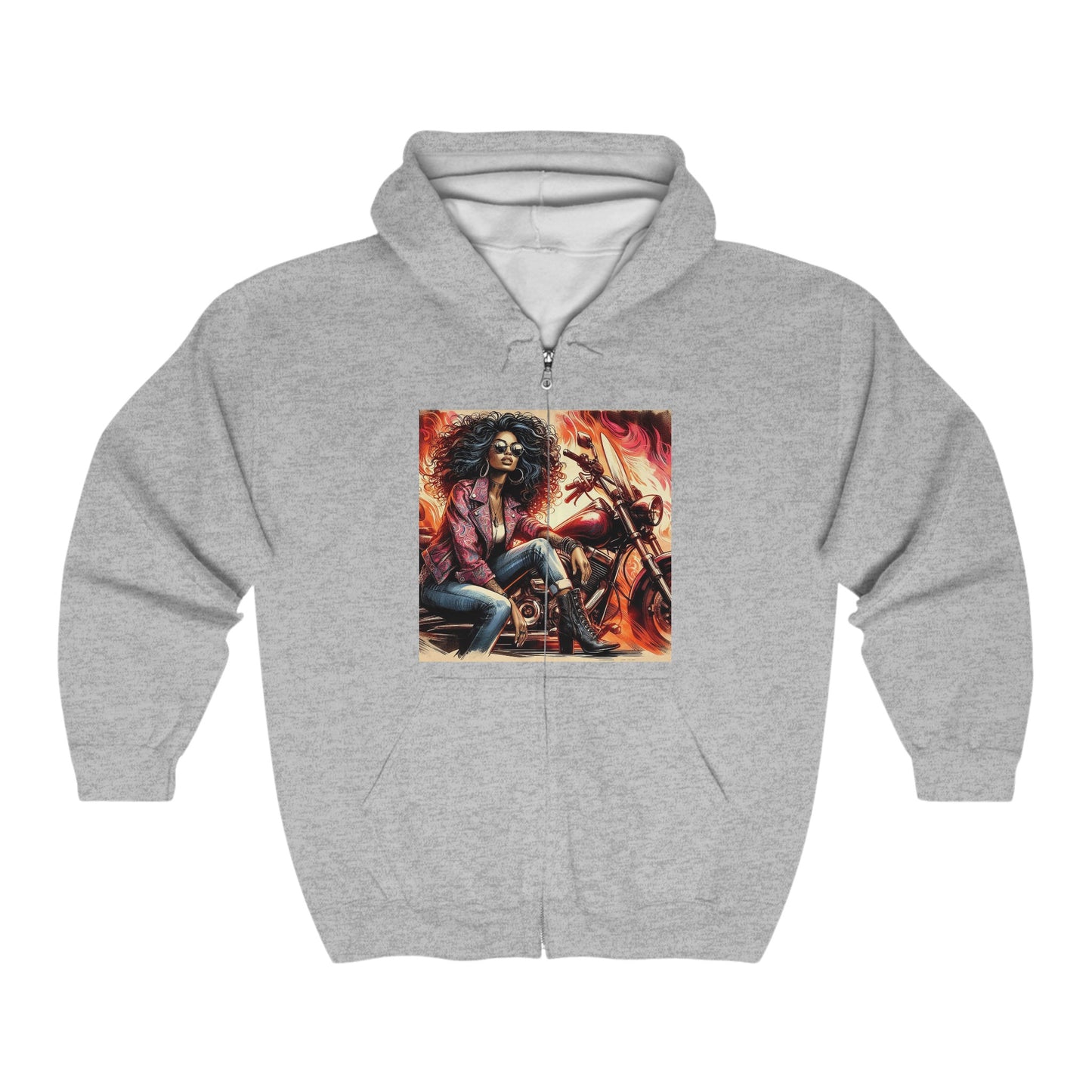 Born To Ride Unisex Heavy Blend™ Full Zip Hooded Sweatshirt #13MU