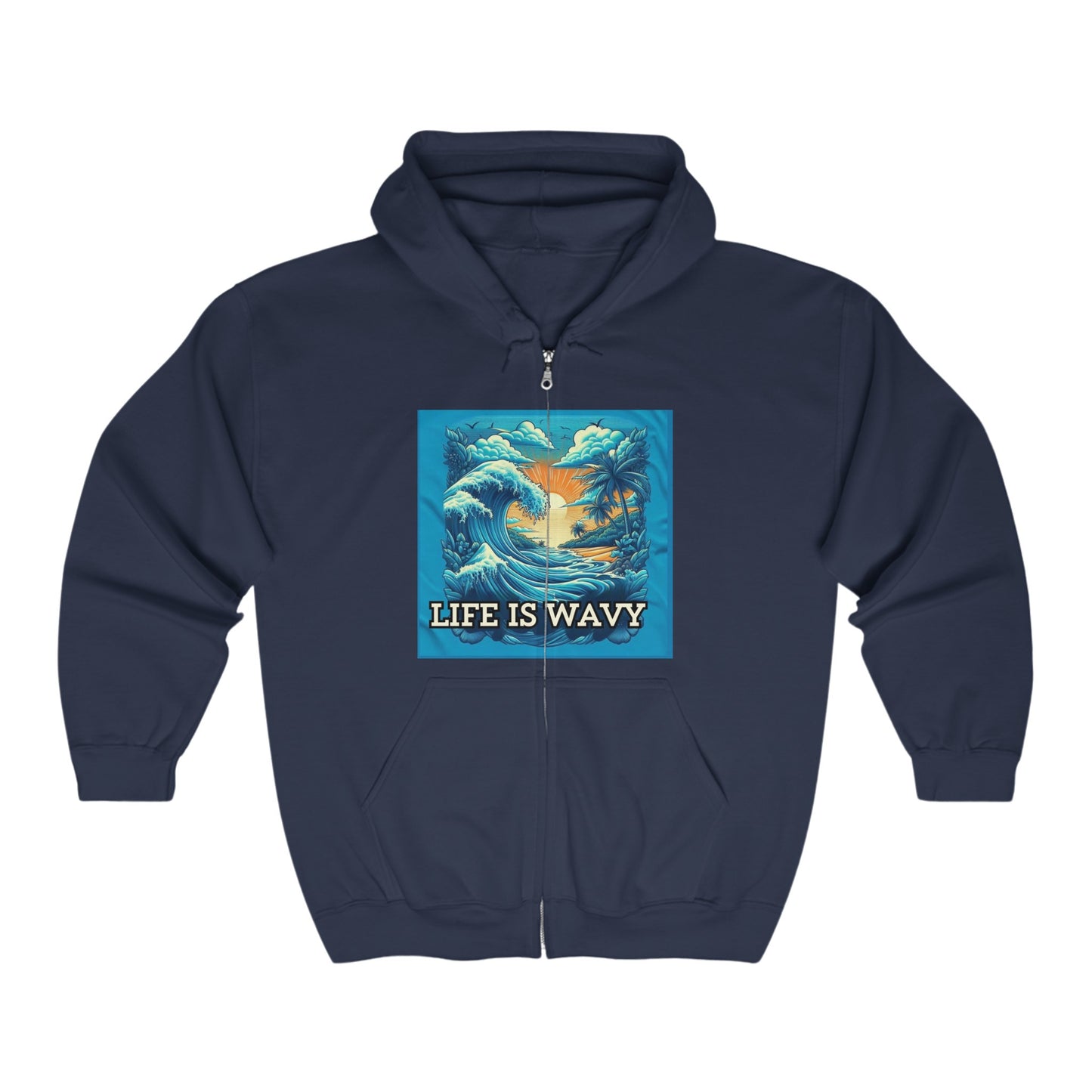 Life is Wavy Unisex Heavy Blend™ Full Zip Hooded Sweatshirt #LW3