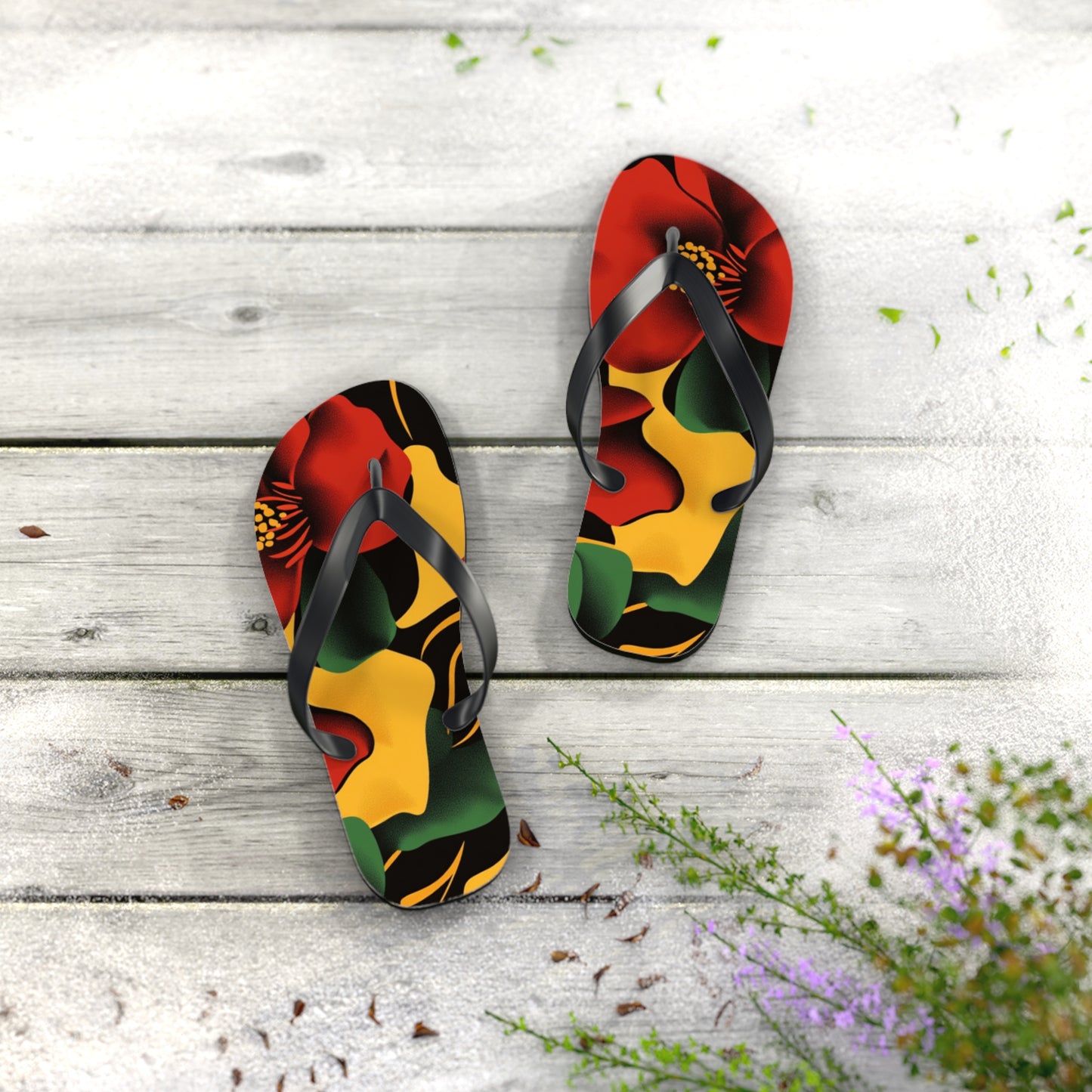 Tropical Floral Flip Flops | Summer Footwear Beach Sandals Vacation Ready Poolside Comfort Gift for Him