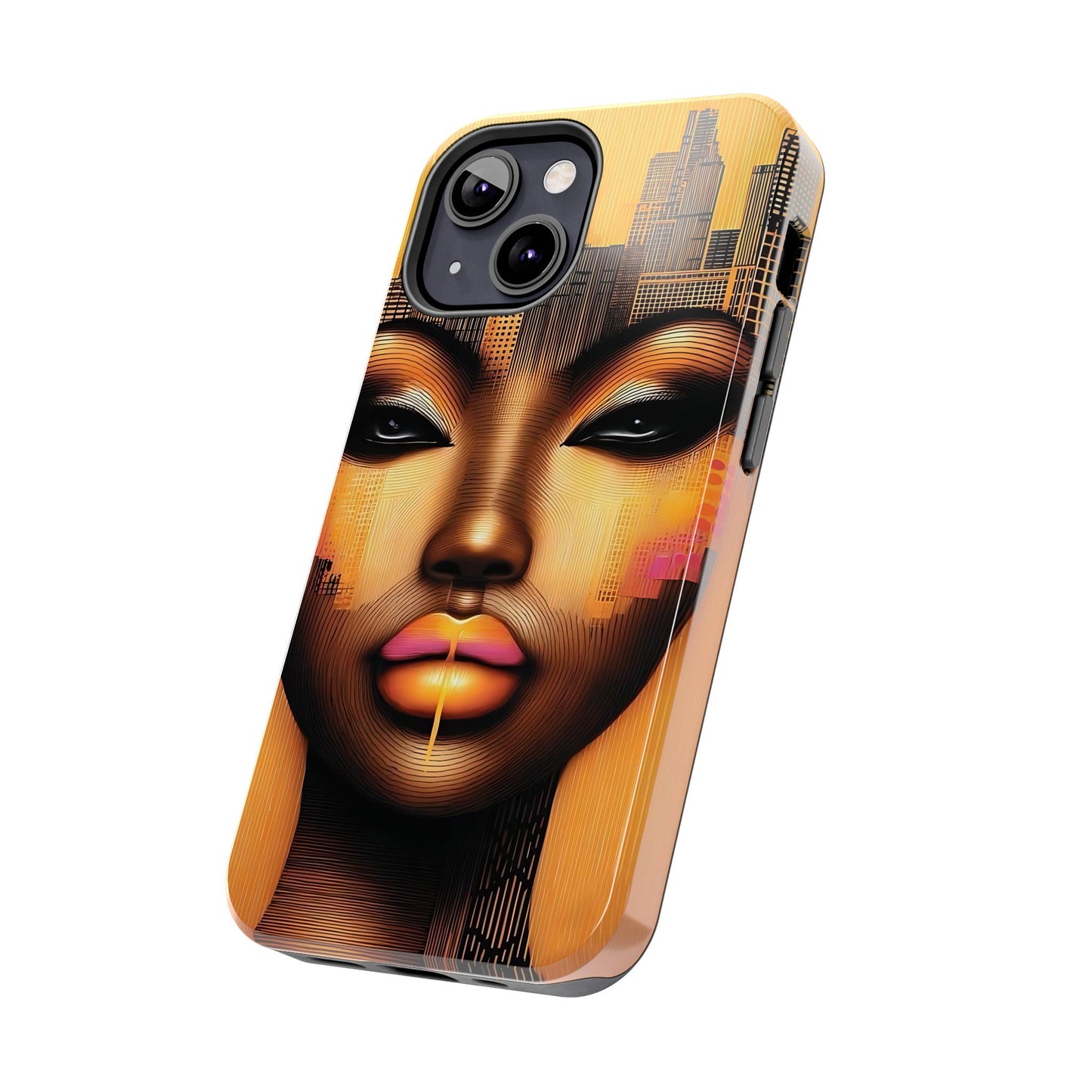 Afrocentric Tough Phone Case, City Girl On The Move Unique Design, Urban Street Style, Protective Cellphone Cover, Trendy Mobile Accessory