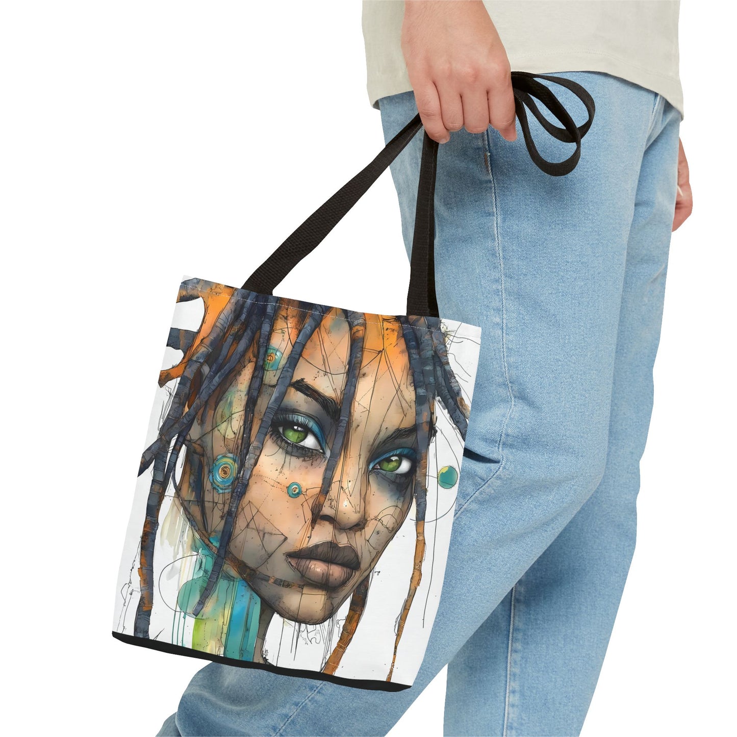 Artistic Abstract Face Tote Bag, Trendy Canvas Bag, Unique Gift for Art Lovers, Fashionable Beach Bag, Stylish Shopping Bag, Cool