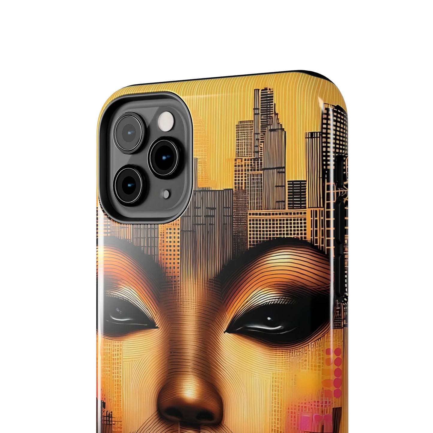 Afrocentric Tough Phone Case, City Girl On The Move Unique Design, Urban Street Style, Protective Cellphone Cover, Trendy Mobile Accessory