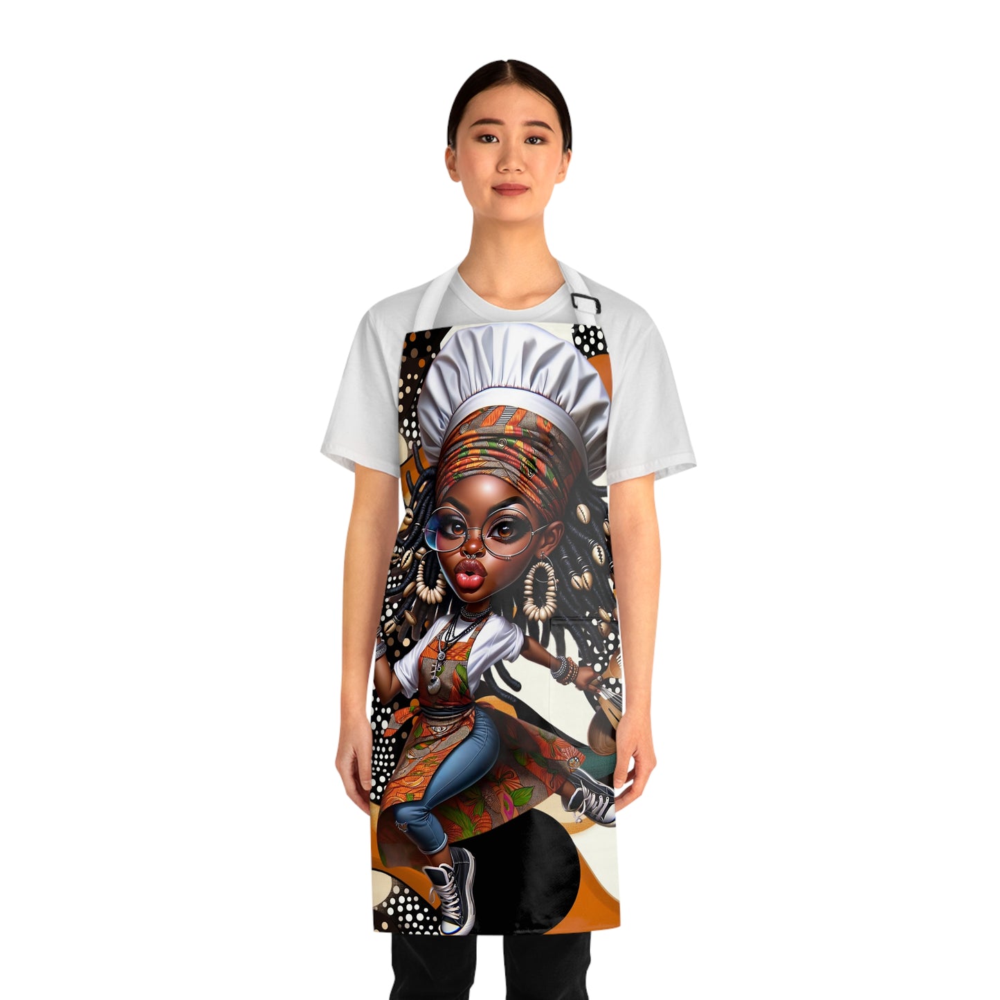 Afrocentric Apron - Bold Graphic Kitchen Cooking Wear, African Inspired Chef Apron