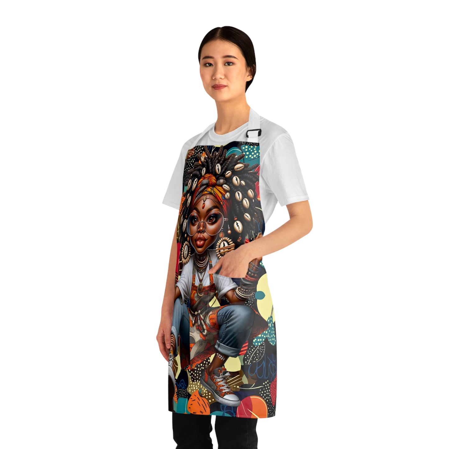 Afrocentric Apron - Bold Graphic Kitchen Cooking Wear, African Inspired Chef Apron