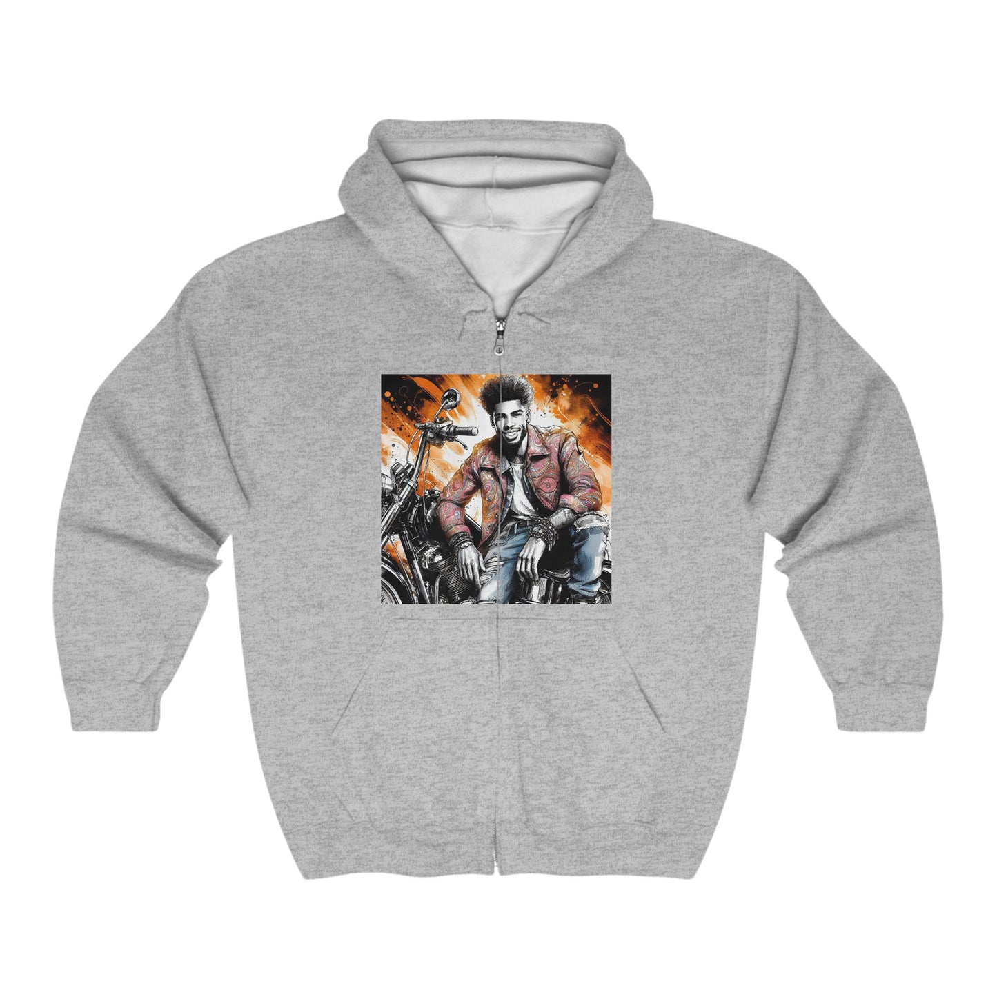 Born To Ride Unisex Heavy Blend™ Full Zip Hooded Sweatshirt #13MU