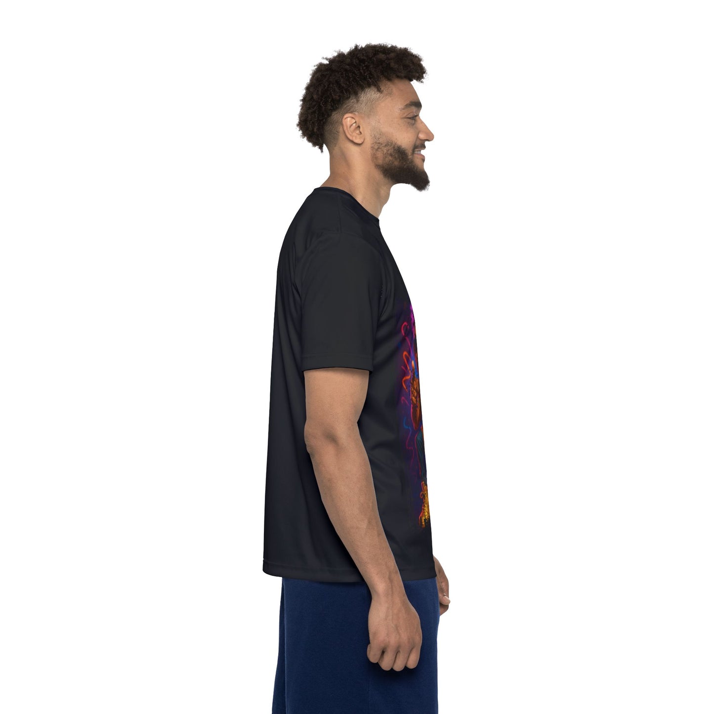 Vibrant Men's Sports Jersey – Retro Hip-Hop Style Tee