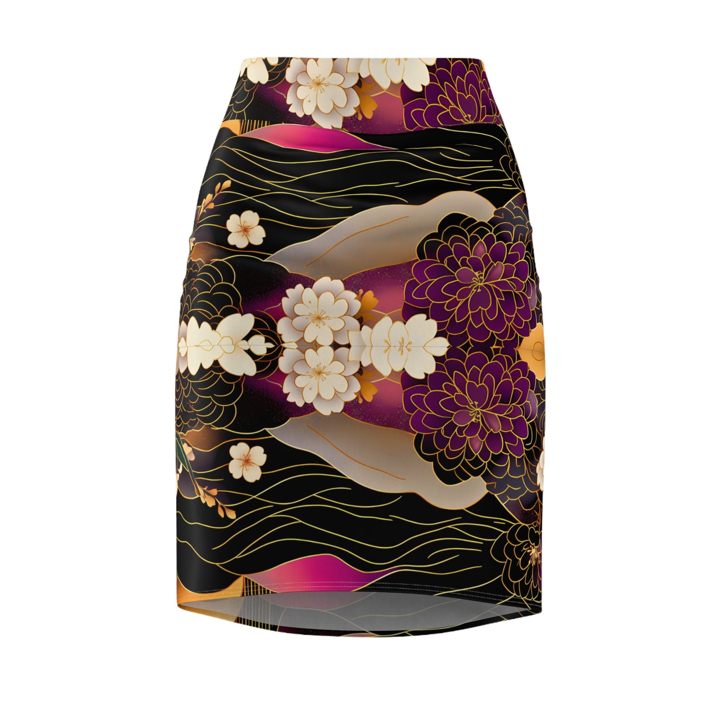 Floral Elegance Pencil Skirt, Boho Chic Skirt, Summer Skirt, Office Wear, Vacation Outfit, Garden Party Fashion