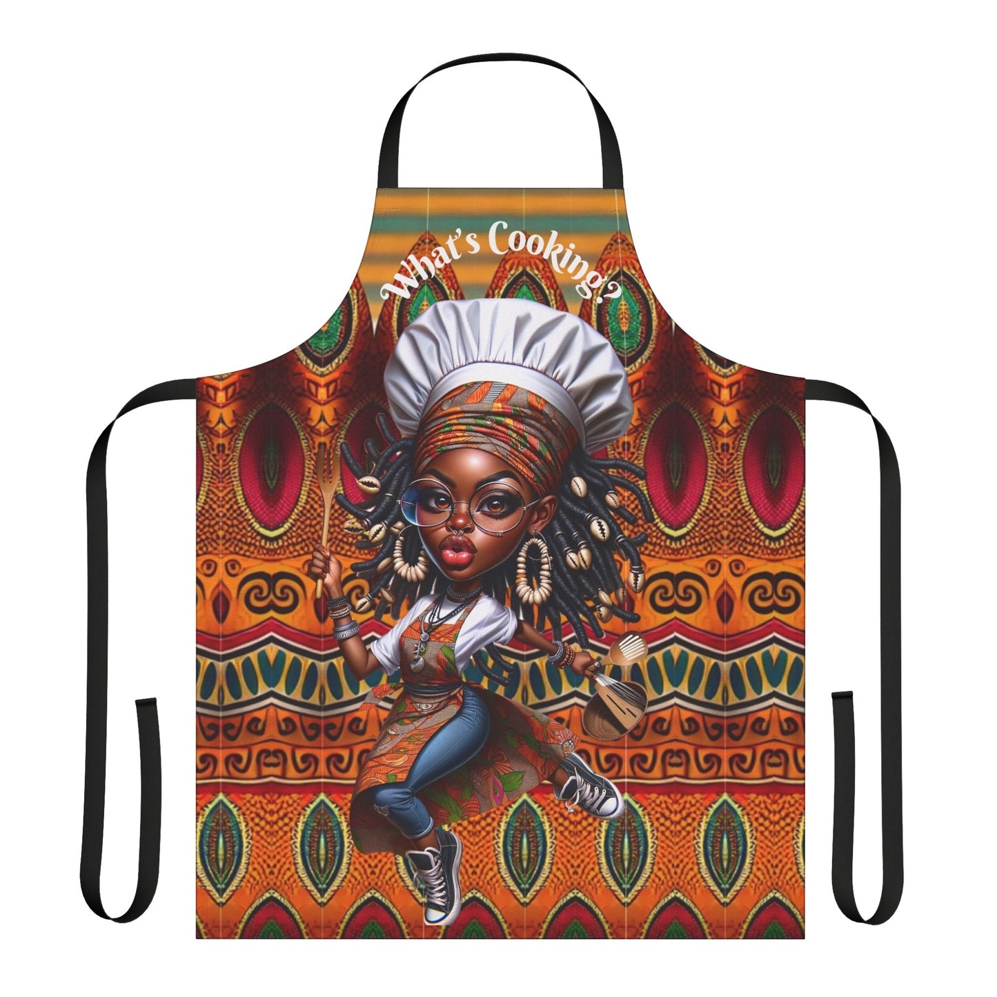 What's Cooking?Apron, 5-Color Straps (AOP) #WC2