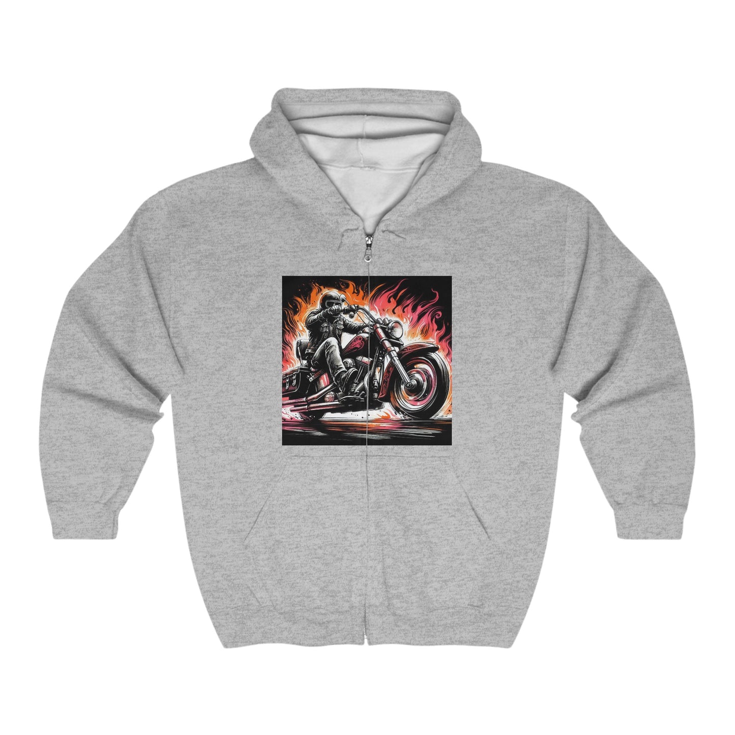 Born To Ride Unisex Heavy Blend™ Full Zip Hooded Sweatshirt #13MU