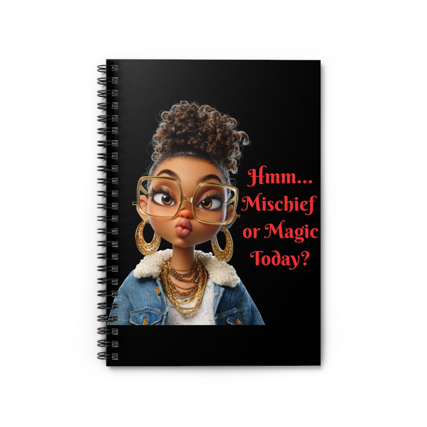 Funny Sarcastic Spiral Notebook - Ruled Line, Hmm Mischief or Magic Today Humorous Gift, Cool, Sarcastic Journal for Him/Her, Graphic