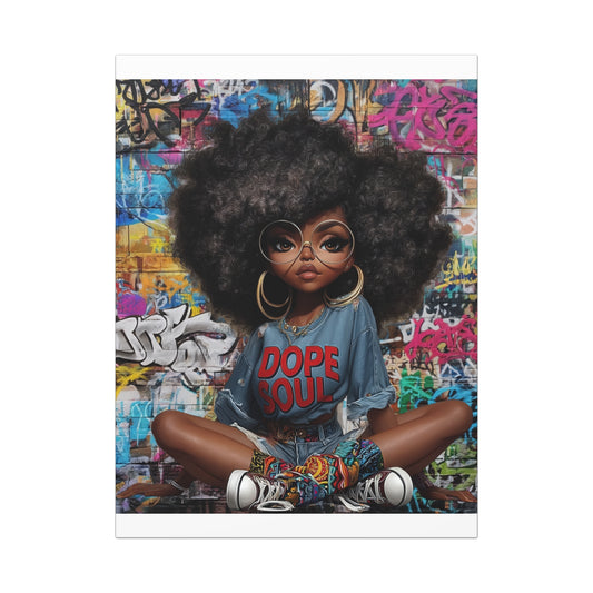 Urban Vibe Canvas Art, Dope Soul Wall Decor, Unique Gift for Art Lovers, Afrocentric Home Decor, Street Art Print