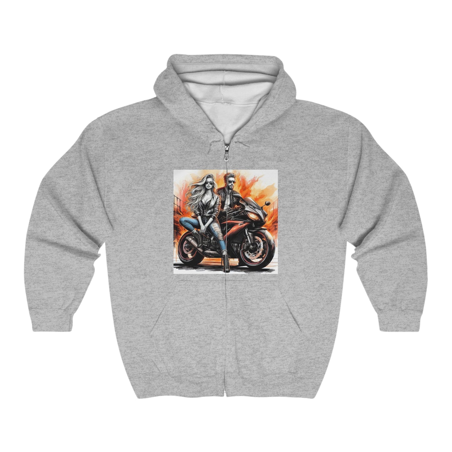 Born To Ride Unisex Heavy Blend™ Full Zip Hooded Sweatshirt #13MU