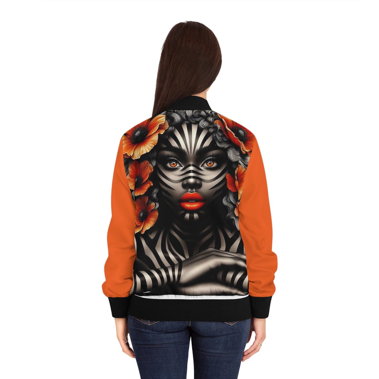 Zebra Fantasy Women's Bomber Jacket (AOP) #ZF10