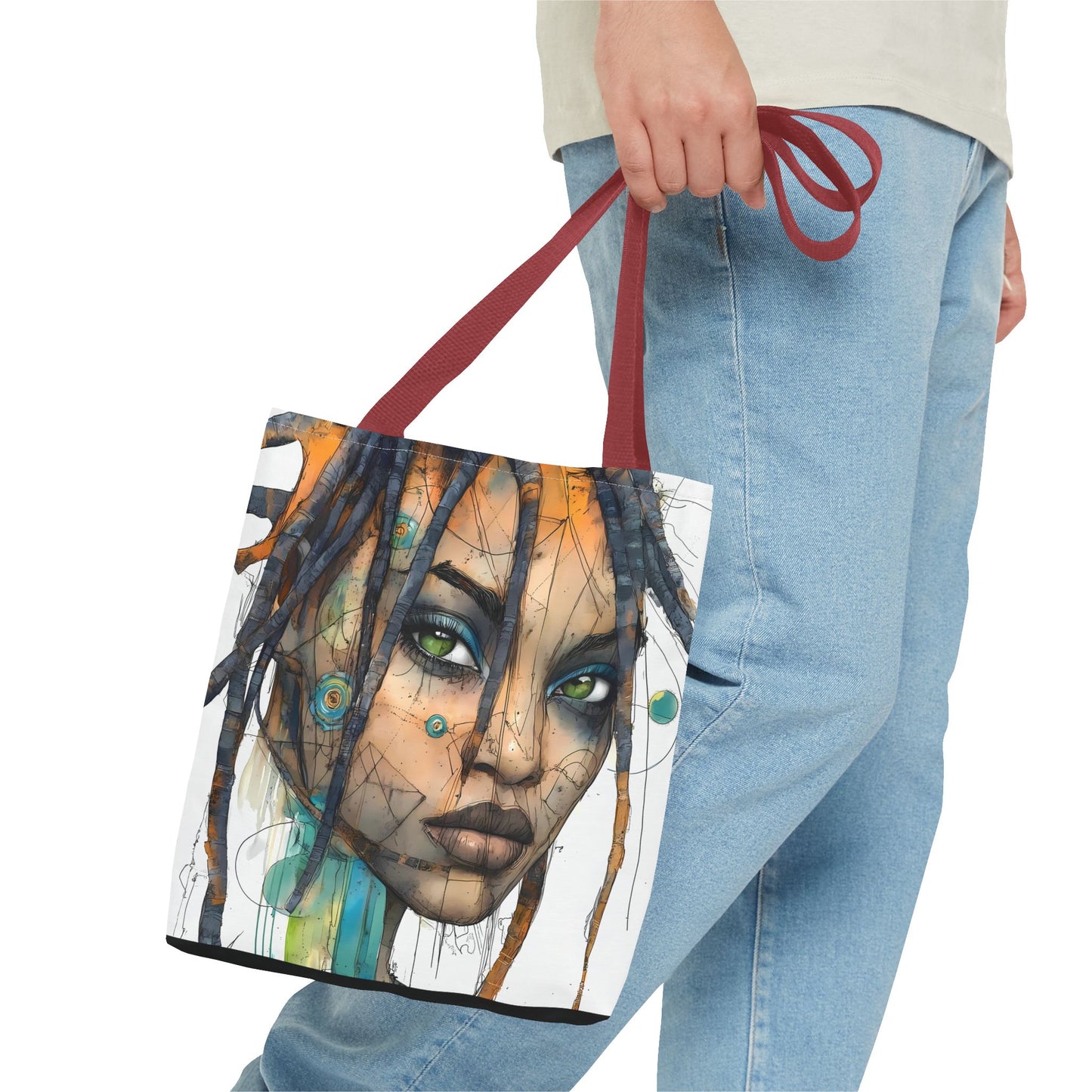 Artistic Abstract Face Tote Bag, Trendy Canvas Bag, Unique Gift for Art Lovers, Fashionable Beach Bag, Stylish Shopping Bag, Cool