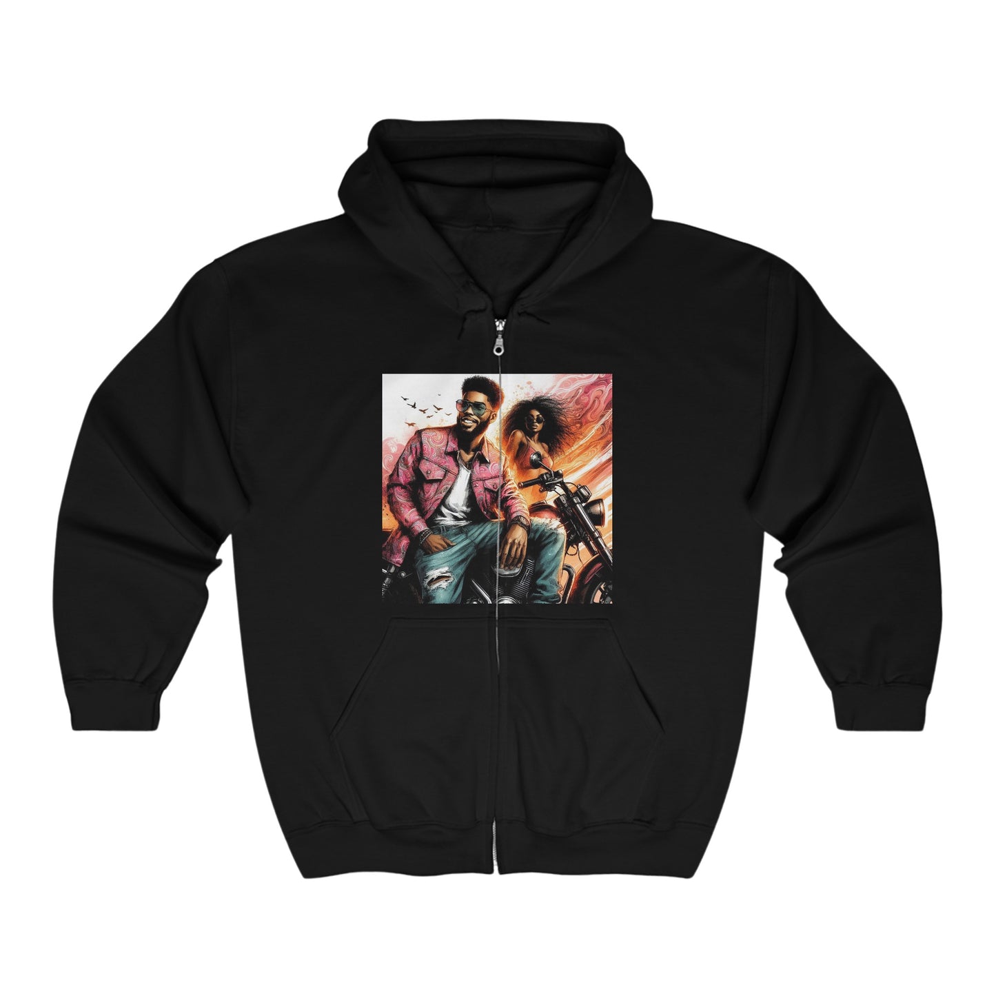 Born To Ride Unisex Heavy Blend™ Full Zip Hooded Sweatshirt #13MU