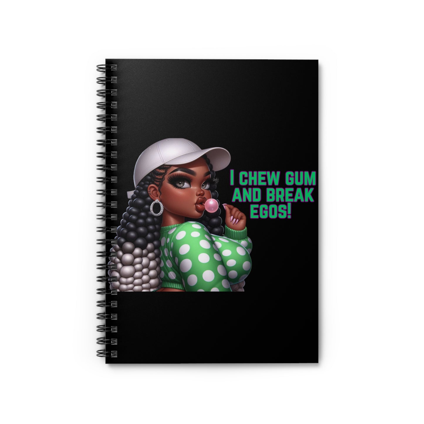 Funny Spiral Notebook - I Chew Gum and Break Egos, Sarcastic Journal, Humorous