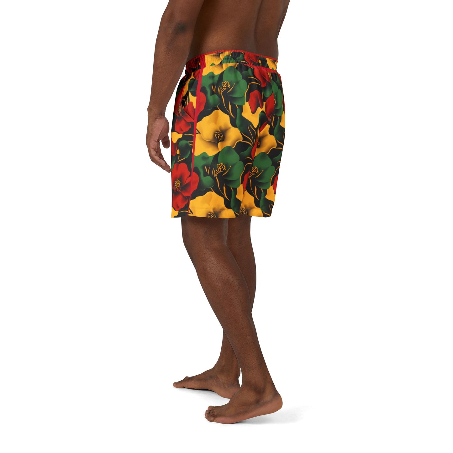 Vibrant Floral Unisex Swim Shorts | Tropical Beachwear Summer Vacation Pool Party Relaxation Gift for Him and Her