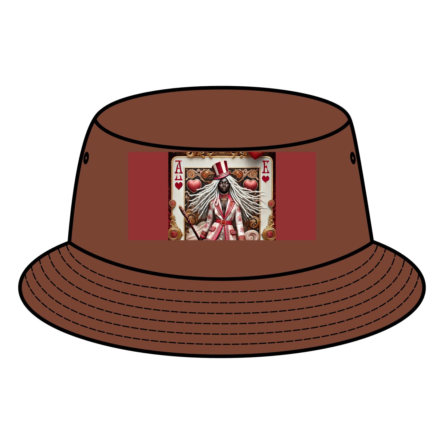 Queen of Hearts Bucket Hat - Stylish Canvas Hat for Festivals & Casual Outings