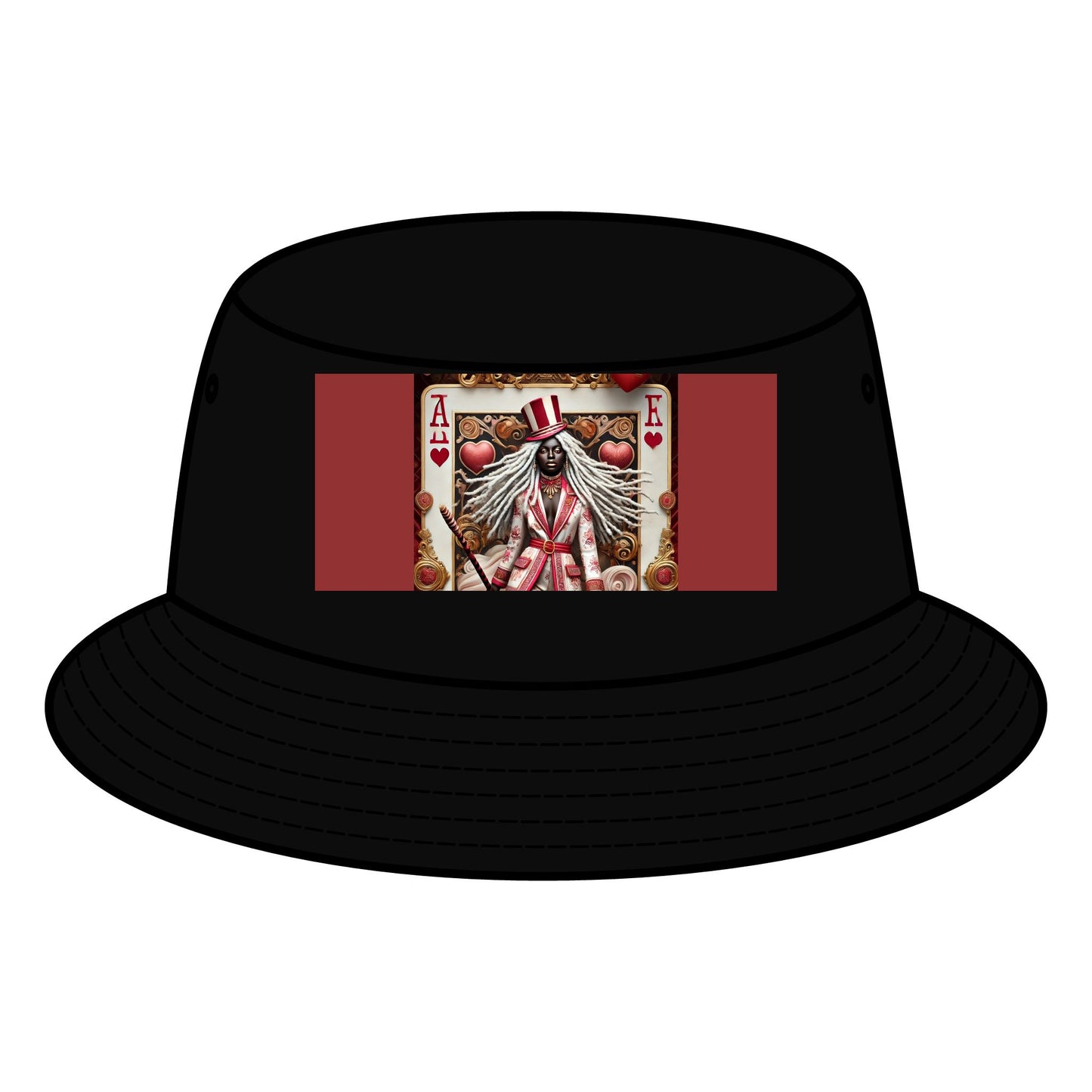 Queen of Hearts Bucket Hat - Stylish Canvas Hat for Festivals & Casual Outings