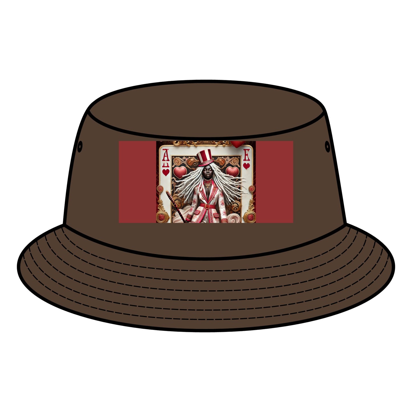 Queen of Hearts Bucket Hat - Stylish Canvas Hat for Festivals & Casual Outings