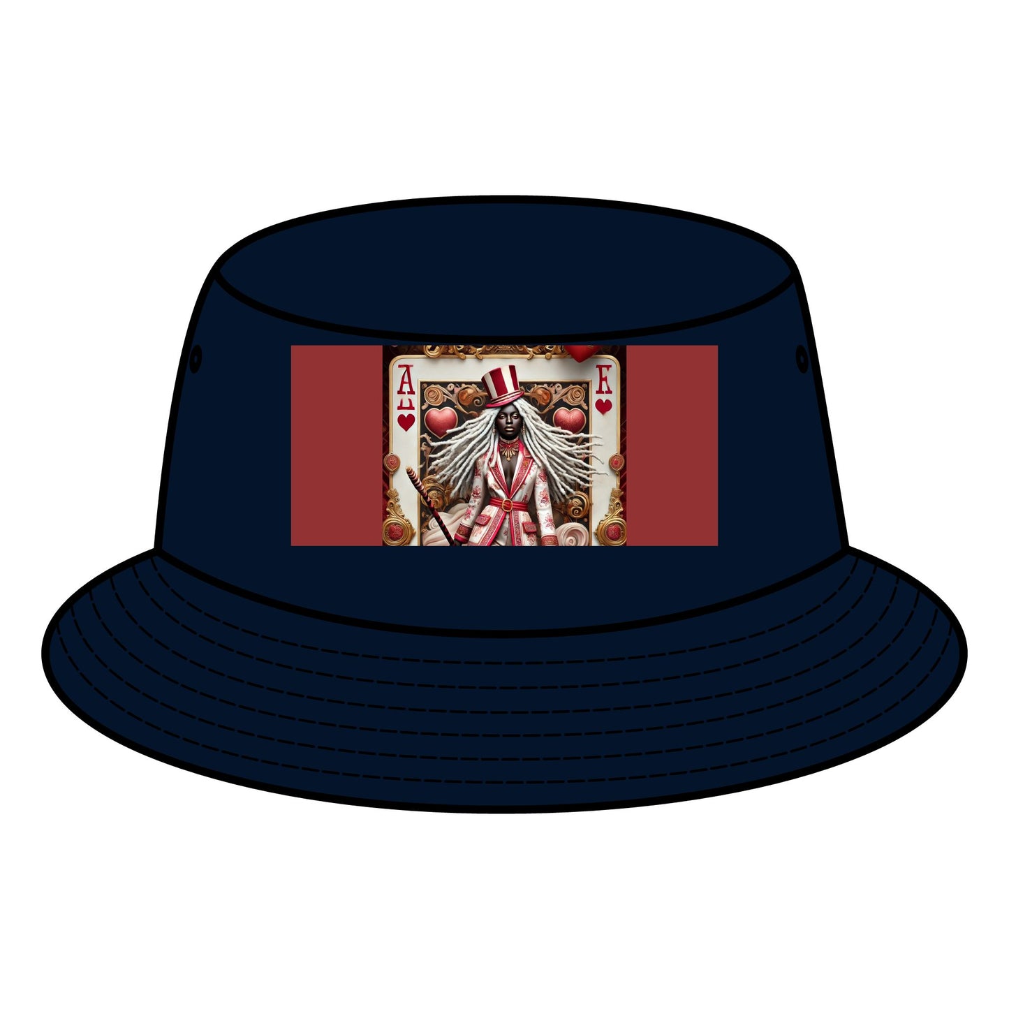 Queen of Hearts Bucket Hat - Stylish Canvas Hat for Festivals & Casual Outings