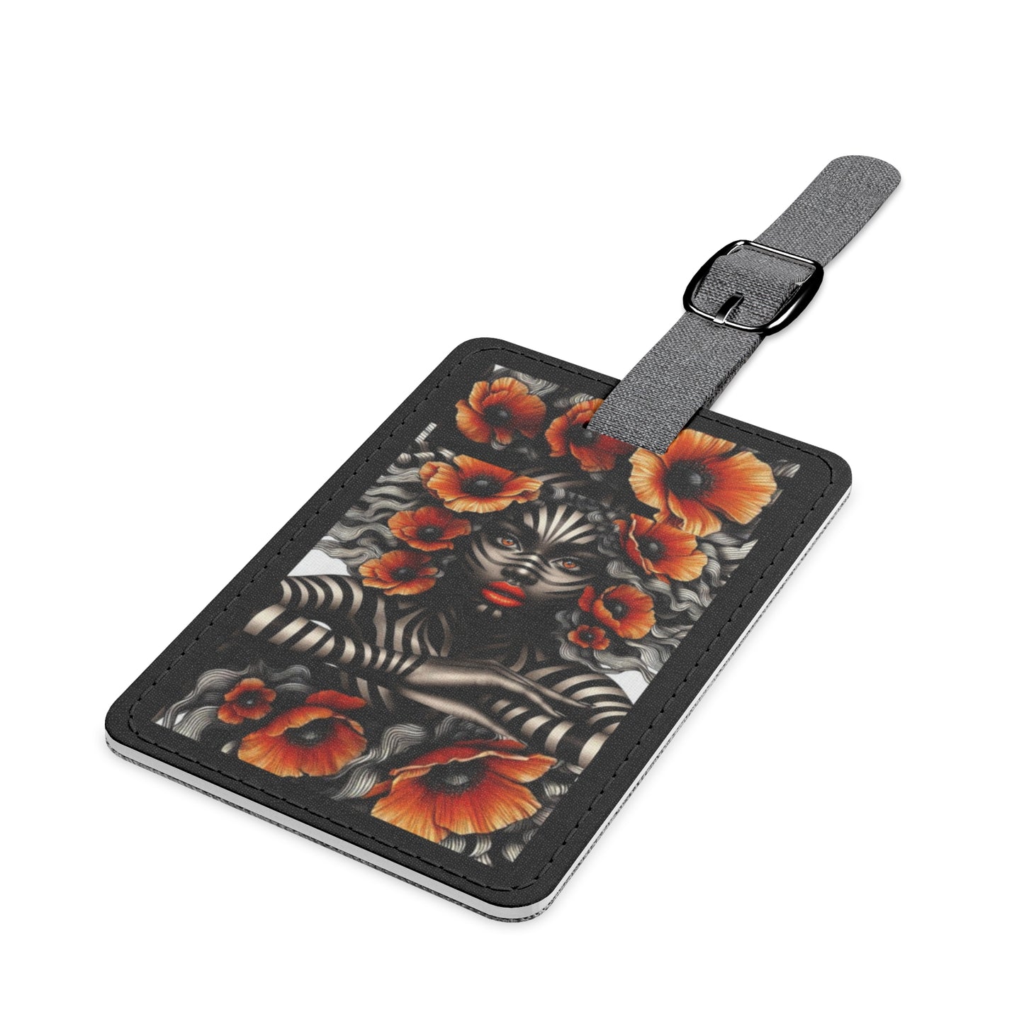 Zebra Fantasy Saffiano Polyester Luggage Tag, Rectangle #ZF8