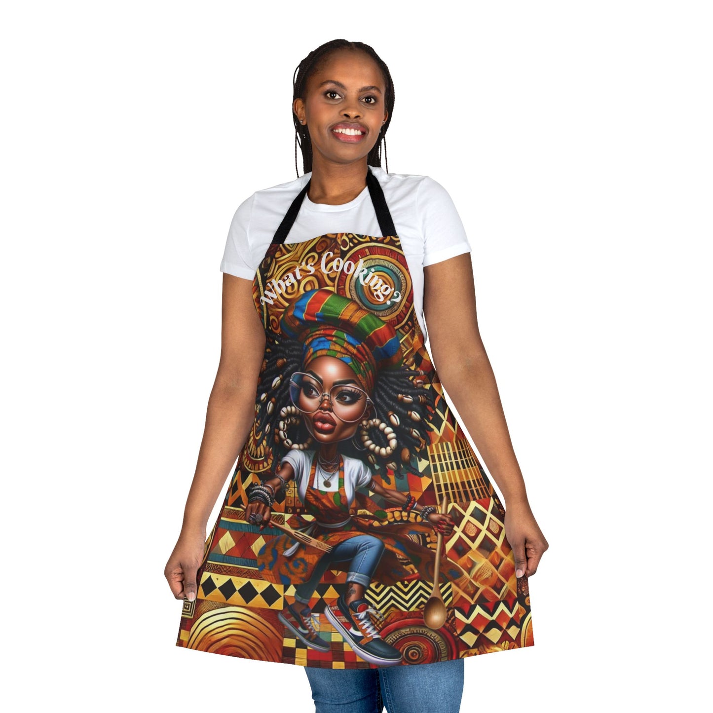 What's Cooking?Apron, 5-Color Straps (AOP) #WC3