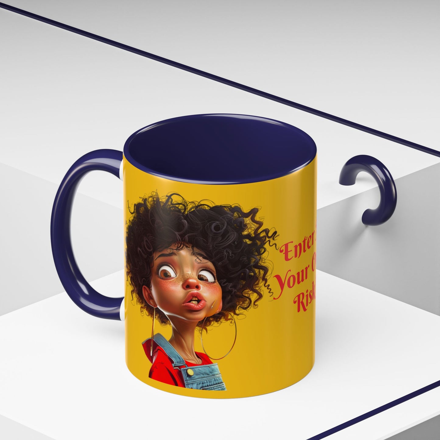 Enter At Your Own Risk Accent Coffee Mug (11, 15oz) #EYOR2