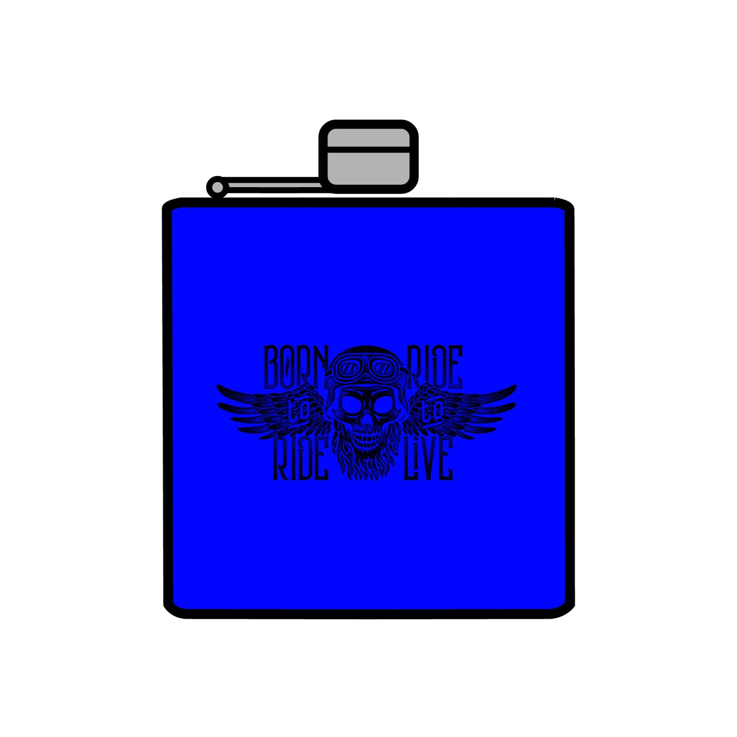 Born To Ride Stainless Steel Flask, 6oz #13M