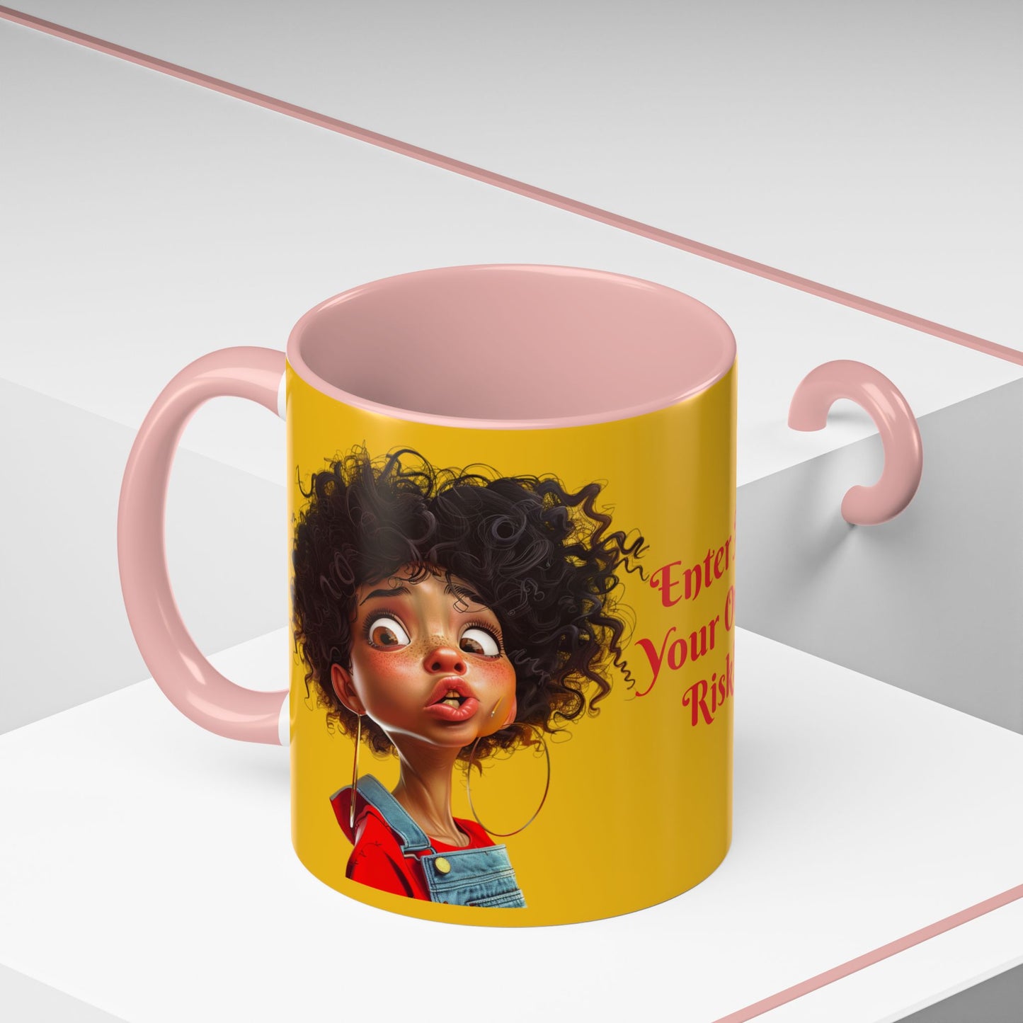 Enter At Your Own Risk Accent Coffee Mug (11, 15oz) #EYOR2