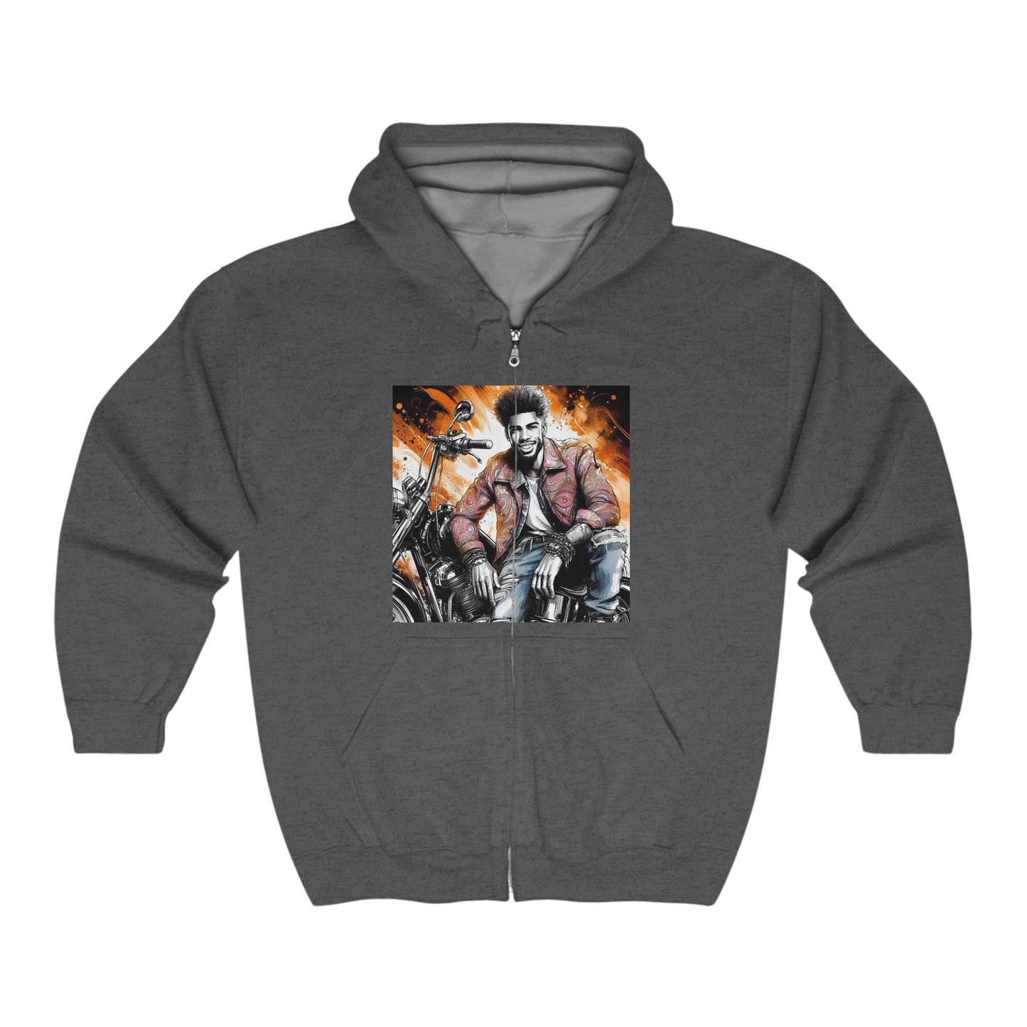 Born To Ride Unisex Heavy Blend™ Full Zip Hooded Sweatshirt #13MU