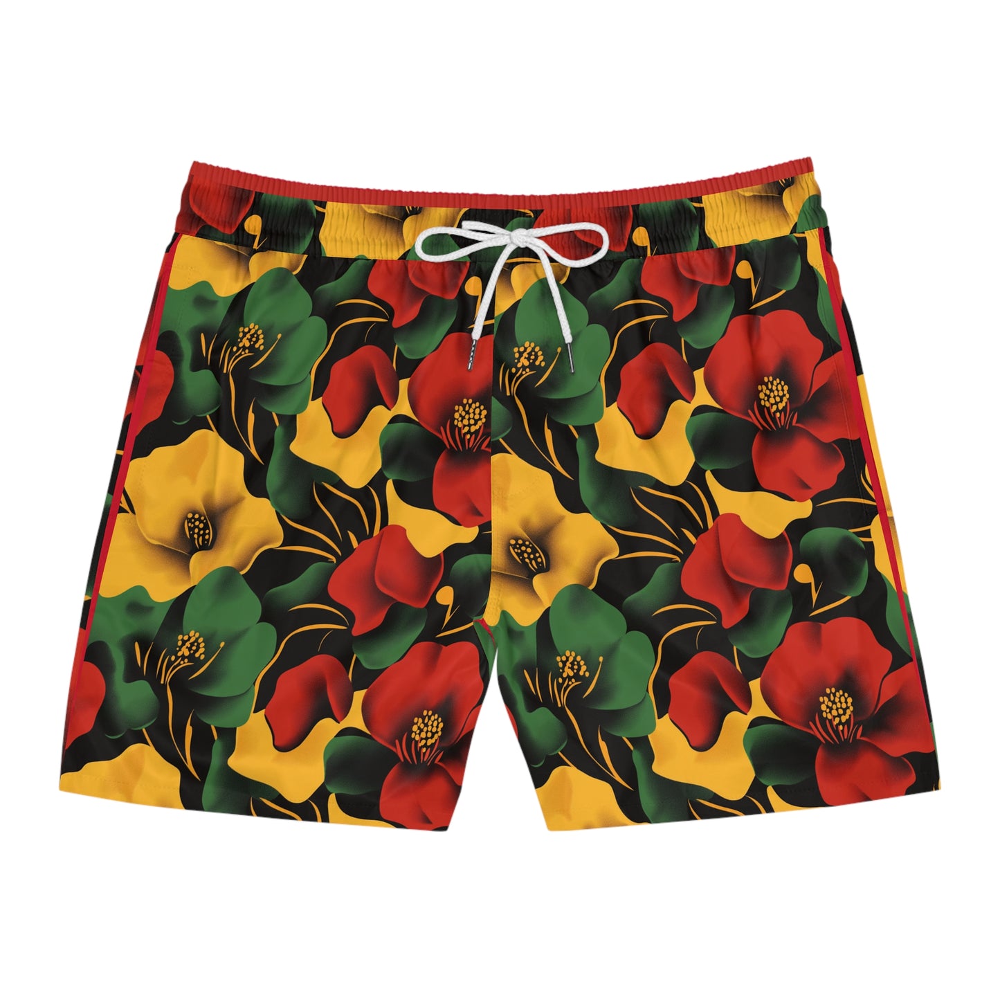 Vibrant Floral Mens Swim Shorts Beachwear Pool Party Summer Vacation Tropical Getaway Gift for Dad