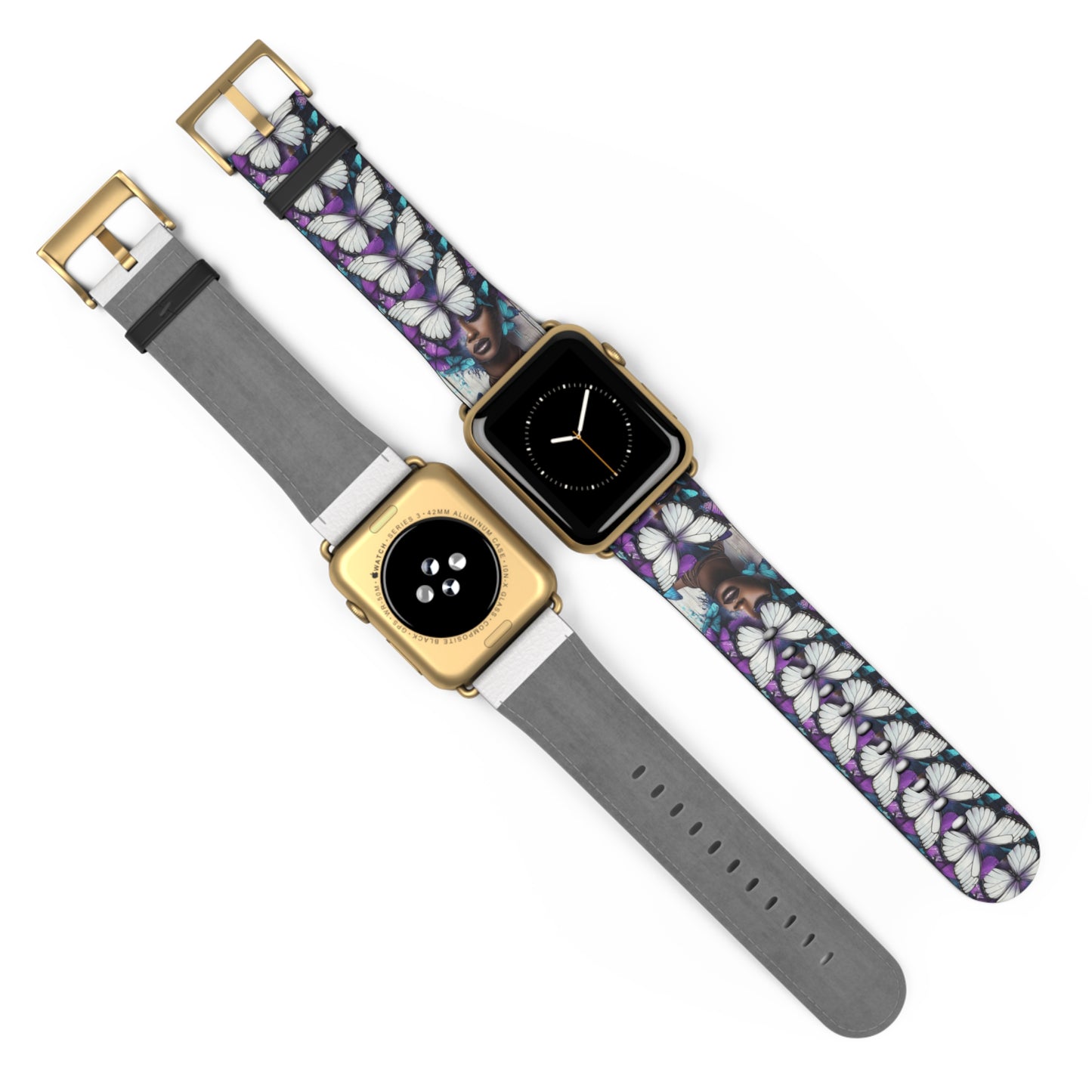 Colorful Butterfly Beauty Watch Band, Adjustable Smartwatch Strap, Floral Pattern, Unique Gift, Spring Fashion Must-Have #BB1