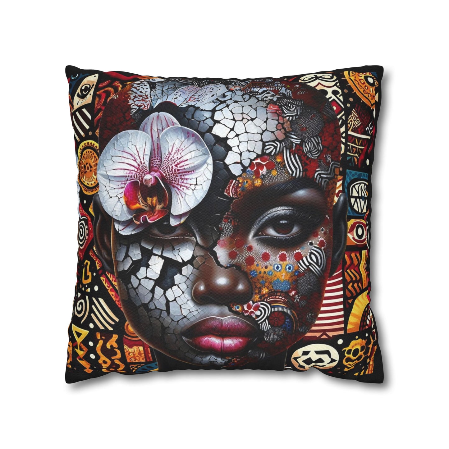 Cracked Beauty Spun Polyester Square Pillowcase #CB1