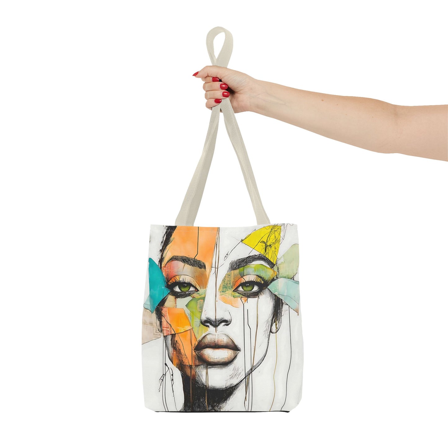 Artistic Abstract Face Tote Bag, Trendy Canvas Bag, Unique Gift for Art Lovers, Fashionable Beach Bag, Stylish Shopping Bag, Cool