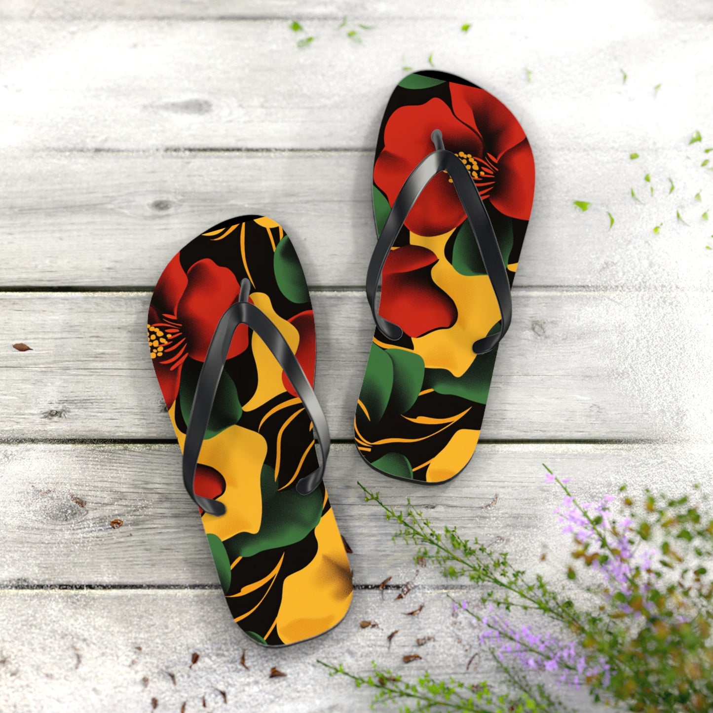 Tropical Floral Flip Flops | Summer Footwear Beach Sandals Vacation Ready Poolside Comfort Gift for Him