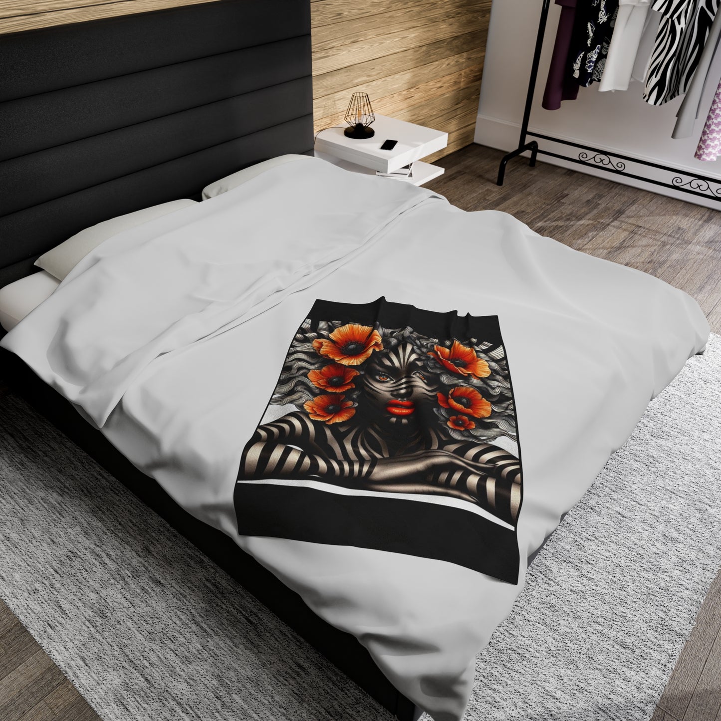 Zebra Fantasy Velveteen Plush Blanket #ZF25