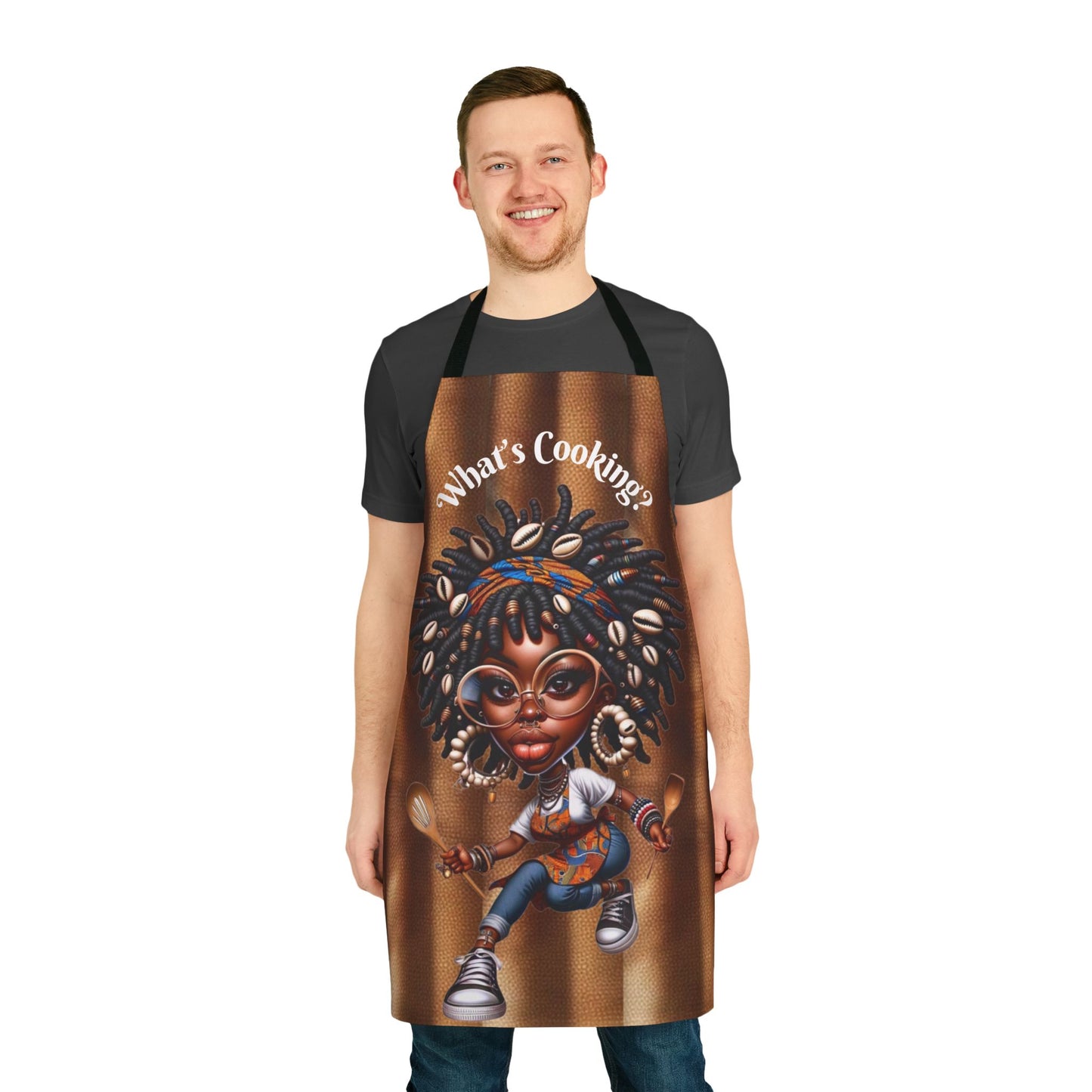 What's Cooking?Apron, 5-Color Straps (AOP) #WC5