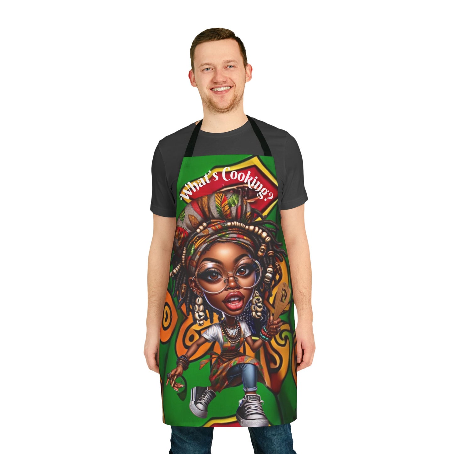 What's Cooking?Apron, 5-Color Straps (AOP) #WC6