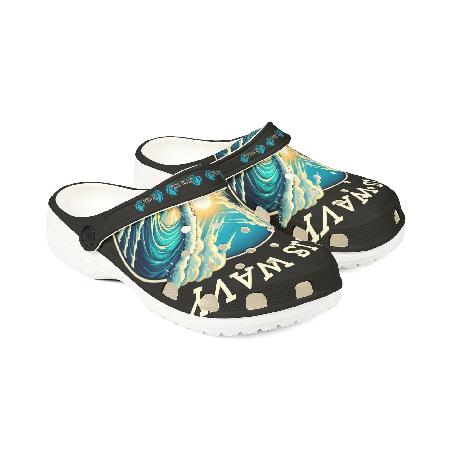 Life is Wavy EVA Foam Rubber Shoes (AOP) #LW2U