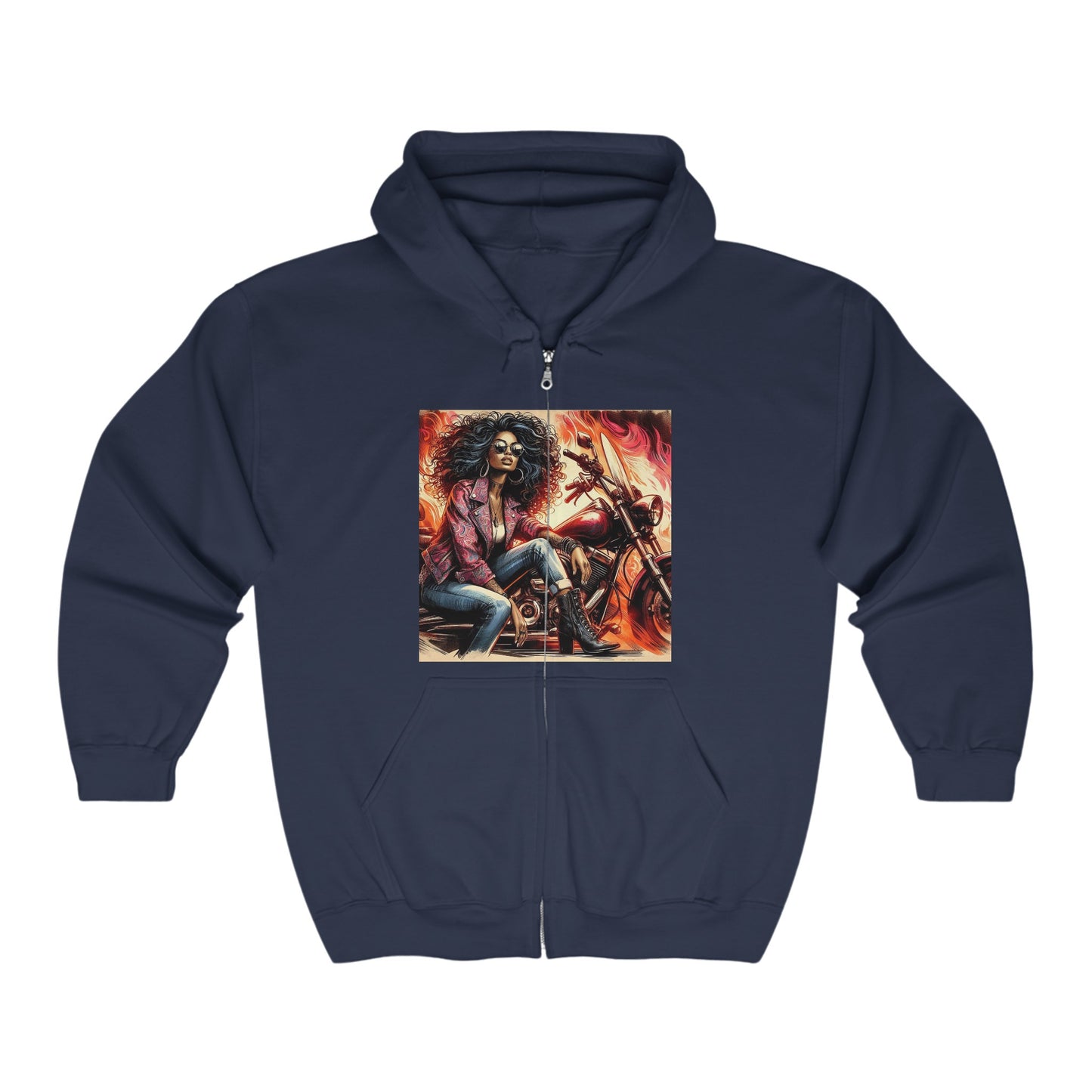 Born To Ride Unisex Heavy Blend™ Full Zip Hooded Sweatshirt #13MU