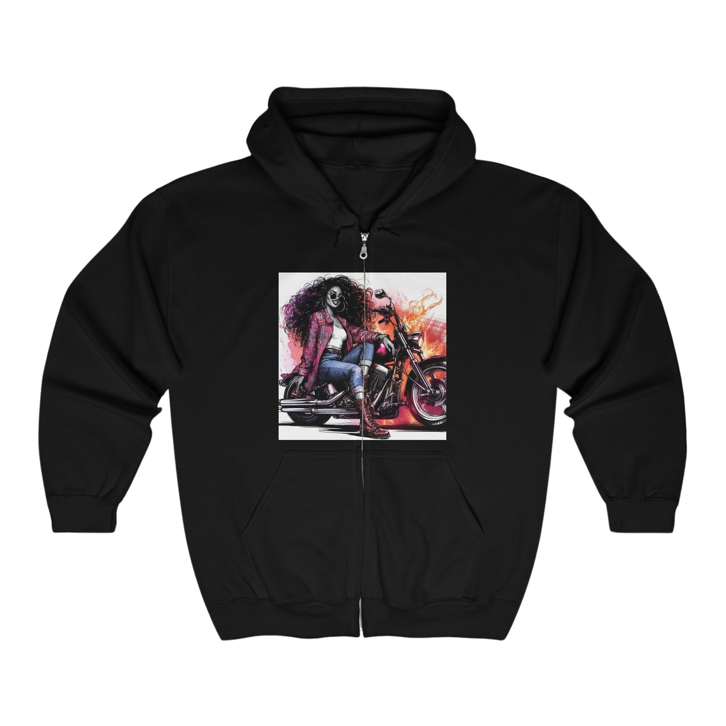 Born To Ride Unisex Heavy Blend™ Full Zip Hooded Sweatshirt #13MU