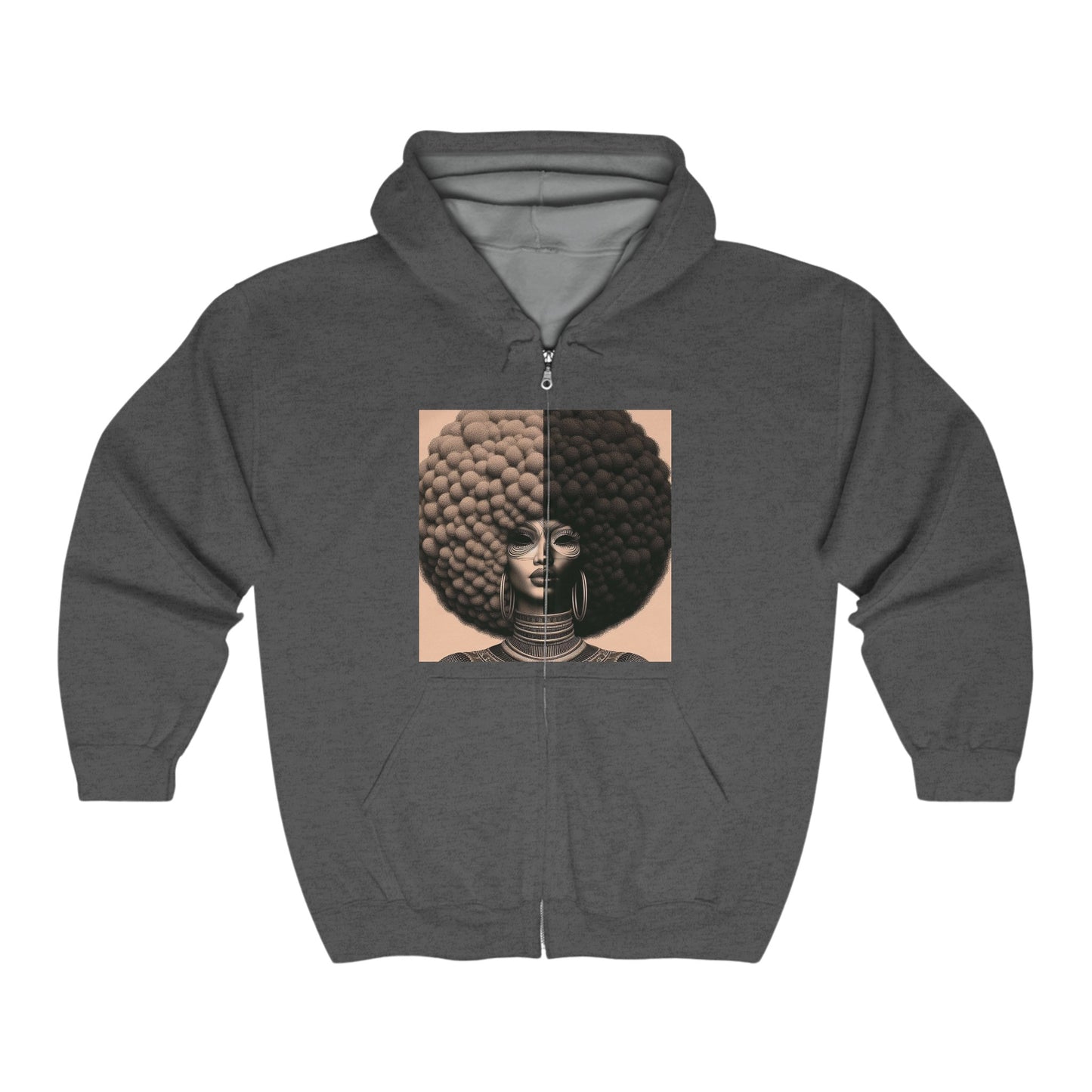 Afro Power Unisex Heavy Blend™ Full Zip Hooded Sweatshirt #AP3
