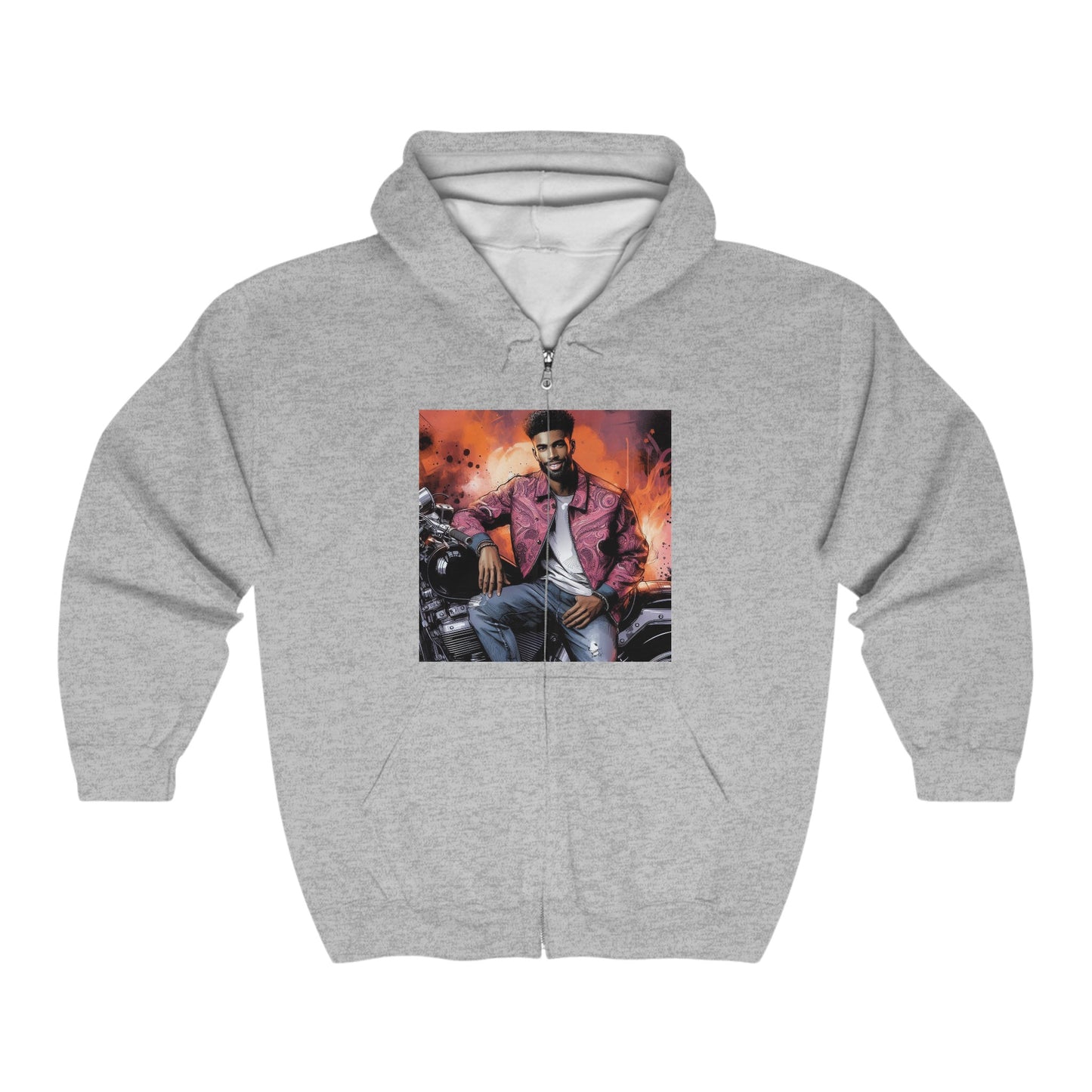 Born To Ride Unisex Heavy Blend™ Full Zip Hooded Sweatshirt #13MU